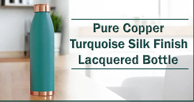 Pure Copper Turquoise Silk Finish Bottle