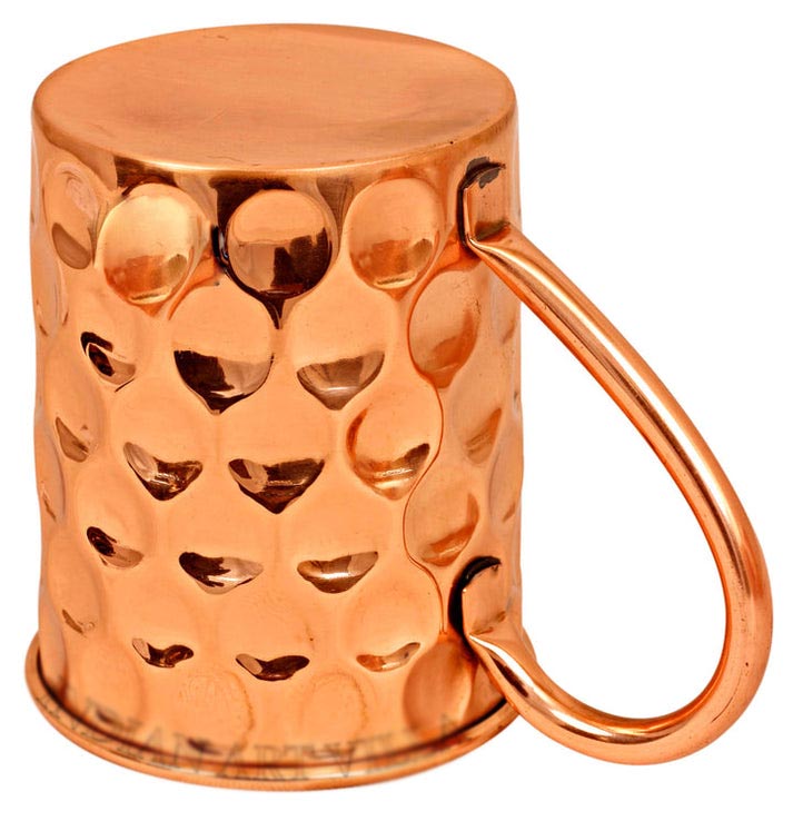 Copper Large Diamond Hammered Mug 1