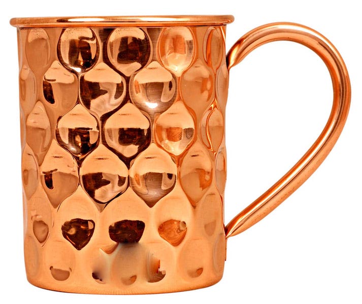 Copper Large Diamond Hammered Mug 4