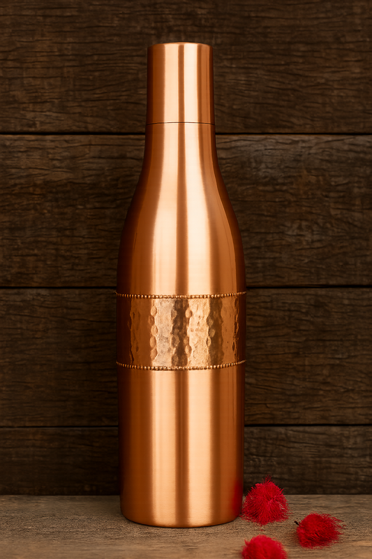Champagne Style Hammered Lacquer Coated Copper Bottle 1200 ML