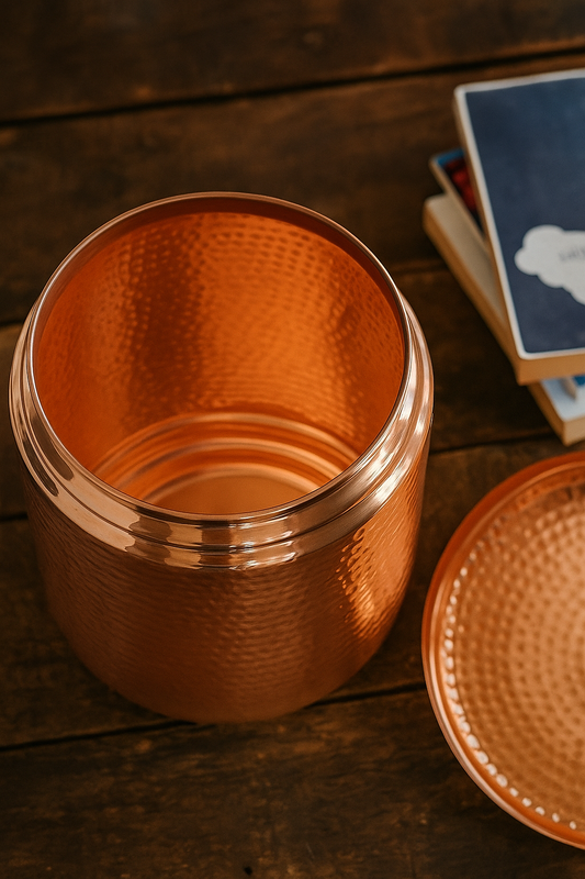 4.5L Pure Copper Hammered Water Dispenser with Tap – Handcrafted Joint-Free Jug