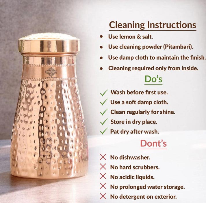 Copper Hammered Bedroom Bottle image 2