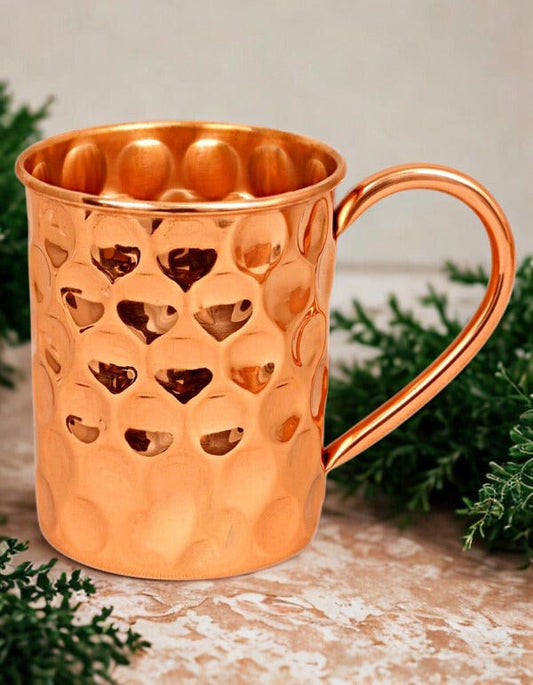 Copper Large Diamond Hammered Mug image 3