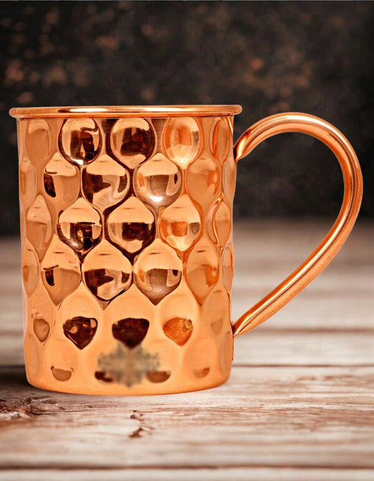 Copper Large Diamond Hammered Mug