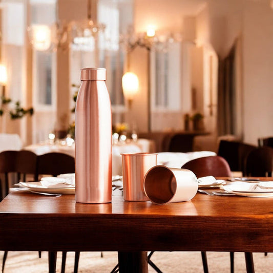 Copper water bottle with glass image 4
