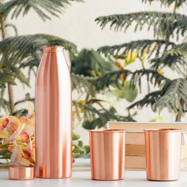 Copper Bottle and Glass Gift