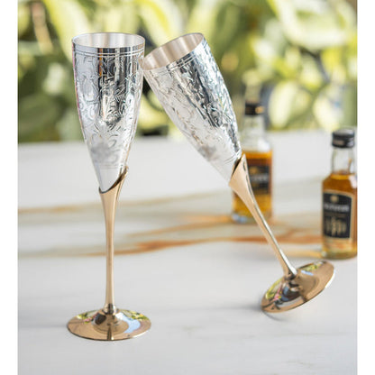 silver and brass glass gift set image 2